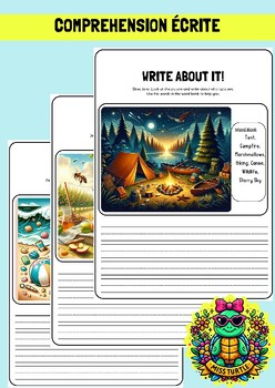 Preview of Engaging French Picture-Based Writing Worksheets Reading Comprehension 2024