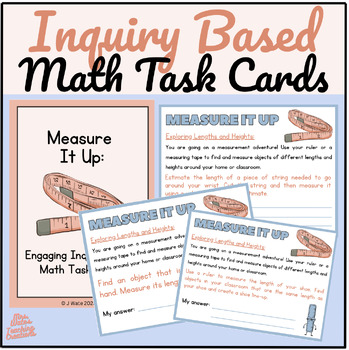Preview of Engaging Inquiry Based Learning Math Measurement & Length Printable Task Cards