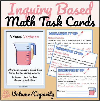Preview of Inquiry Based Printable Task Cards & Lesson Plans for Measuring Volume