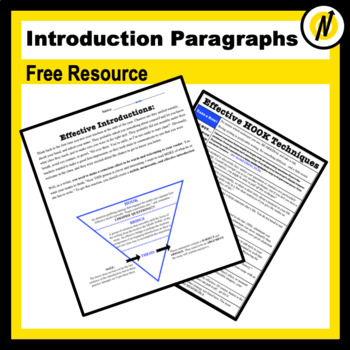 Preview of Writing Effective Introduction Paragraphs: Free Resource