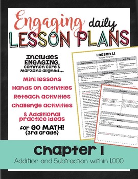 Preview of {Go Math - Third Grade} Engaging Lesson Plans - Chapter 1