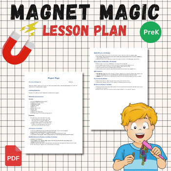Preview of Engaging Magnet Magic Lesson Plan for Preschool and Kindergarten