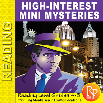 Preview of 12 SHORT MYSTERY STORIES & READING COMPREHENSION ACTIVITIES: Follow Clues - Fun