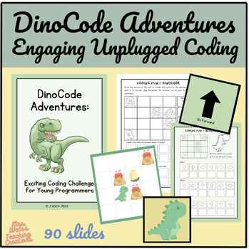 Preview of Engaging Offline Printable Unplugged Coding Activities and DinoCode Worksheets