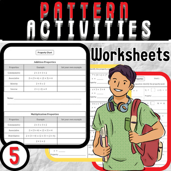 Preview of Engaging Pattern Worksheets for K-6 Students