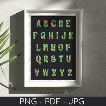 Preview of Polka Dot Alphabet Poster PNG, PDF, JPG, Alphabet Digital Printable