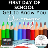 Engaging Print & Digital Back to School Get to Know You On