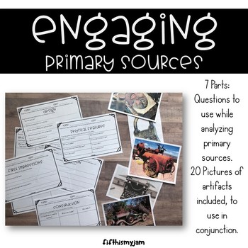 Preview of Engaging Questions for Primary Sources (Photos of Artifacts)