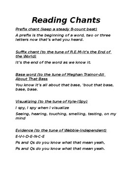Preview of Engaging Reading Chants