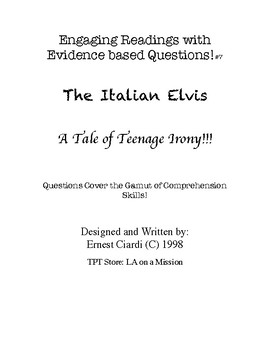 Preview of Engaging Readings with Evidence Based Questions, #7: The Italian Elvis