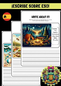 Preview of Engaging Spanish Picture-Based Writing Worksheets Reading Comprehension 2024