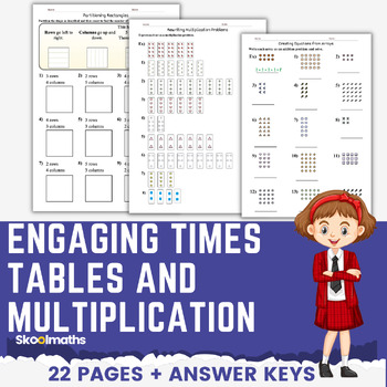 Preview of Engaging Times Tables Multiplication Worksheets and Activities