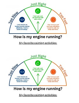 Preview of Engine Plate Template Social Emotional Regulation
