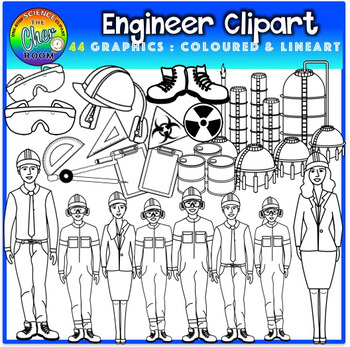 engineer clipart black and white
