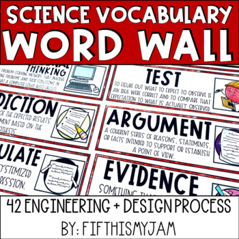Preview of Engineer Design Process and Scientific Method Word Wall | Vocab