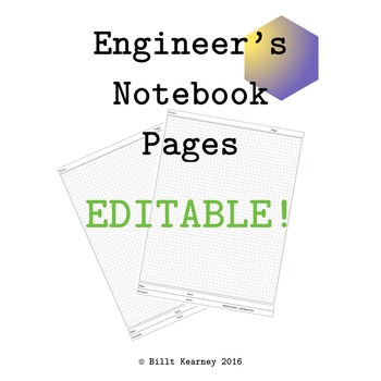 Preview of Engineer's Notebook Pages EDITABLE Microsoft PowerPoint Version