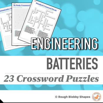 Preview of Engineering - Batteries - Crosswords