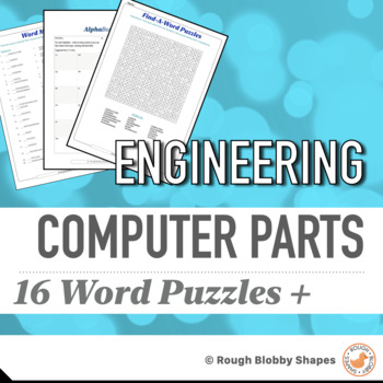 Preview of Engineering - Computer Parts -  Word Puzzles & Literacy