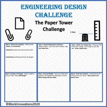 Preview of Engineering Design: Paper Tower Challenge