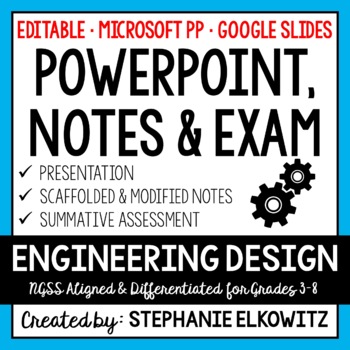 Preview of Engineering Design Process PowerPoint, Notes & Exam - Google Slides