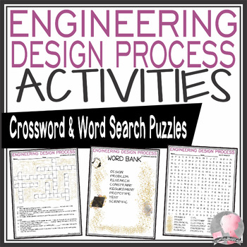 Preview of Engineering Design Process Activities Crossword Puzzle and Word Search