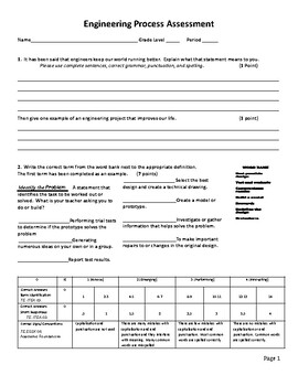 Preview of Engineering Design Process Assessment