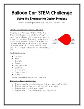 Balloon (Air) Powered Water Bottle Car – STEM Challenge/ Science Experiment  – Savy Activities