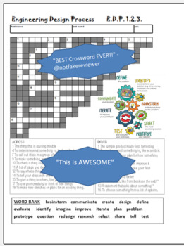 Preview of Engineering Design Process - CROSSWORD PUZZLE #2 STEM -Problem Solving -20 Clues