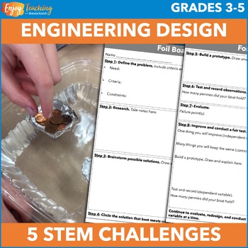 Preview of 5 Engineering Design Process Challenges - Activities for 3rd, 4th, 5th Grade (1)