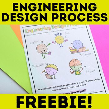 Preview of Engineering Design Process Coloring and Activity Page NGSS  3-5 ETS1