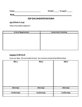 Preview of Engineering Design Process Documentation Form