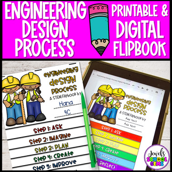 Preview of Engineering Design Process Flip Book and STEM Journal Pages for STEM Challenges