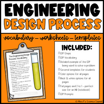 Preview of Engineering Design Process | LESSONS | Steps - Vocab - Templates - Prompts