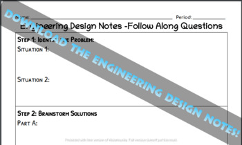 Preview of Engineering Design Process NOTES PAGE