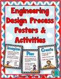 Engineering Design Process Posters - Blue and Red Chevron