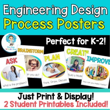 Preview of Back to School Bulletin Board Engineering Design Process Posters for STEM