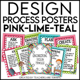 Engineering Design Process Posters in Pink, Lime, and Teal