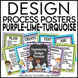 Engineering Design Process Posters in Purple, Lime, and Turquoise