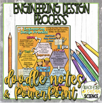 Preview of Engineering Design Process Doodle Notes & Quiz + PowerPoint