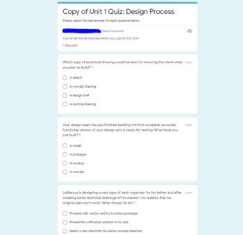 Preview of Engineering Design Process Test (Version A)