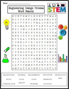 Preview of Engineering Design Process Word Search