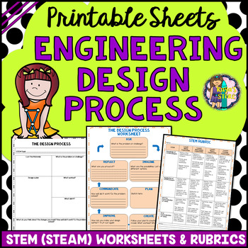 Preview of Engineering Design Process Worksheets and Rubrics (STEM/ STEAM Activity)