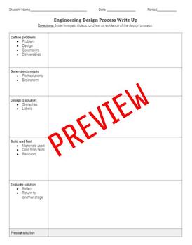 Preview of Engineering Design Process Write Up