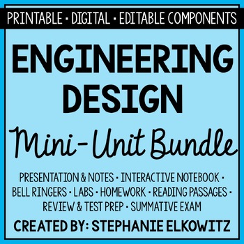 Preview of Engineering Design Mini Unit Bundle | Printable, Digital & Editable Components