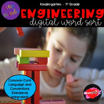 Preview of Engineering Digital Word Sort - Distance Learning - Kindergarten/First Grade