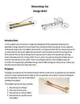 Preview of Engineering Process Project Design Brief (Mousetrap Car -- Speed or Distance)