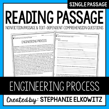 Preview of Engineering Process Reading Passage | Printable & Digital