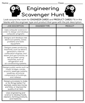 Preview of Engineering Scavenger Hunt