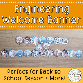 Preview of Engineering Welcome Banner for Back to School | Printable STEAM Welcome Banner