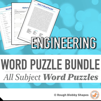 Preview of Engineering - Word Puzzles & Literacy Growing Bundle